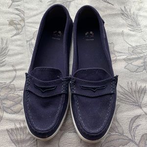 Cole Haan navy canvas loafers